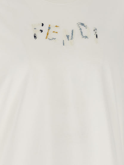 Fendi White Cotton T-Shirt