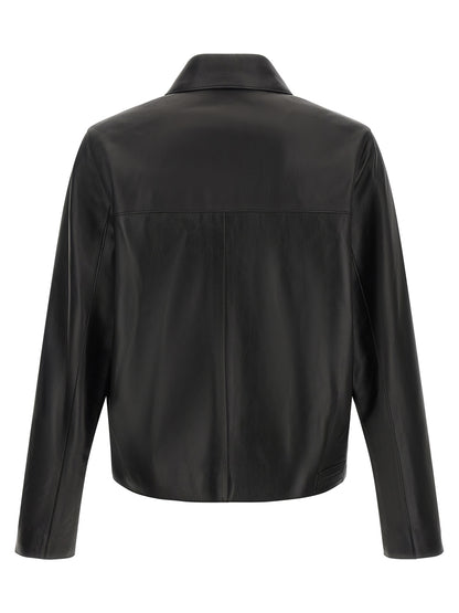 Ami Paris Black Lamb Leather Leather Jacket