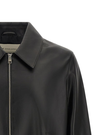 Ami Paris Black Lamb Leather Leather Jacket