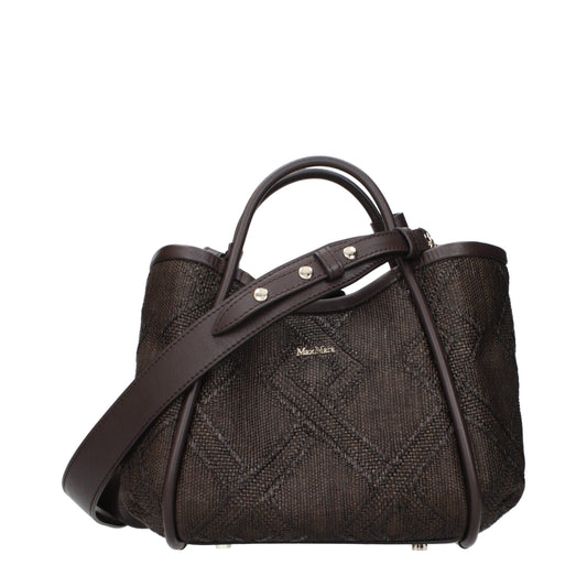 Handbag by Max Mara for women in raffia brown features a contemporary silhouette, showcasing a secure , ample , and contemporary adjustable-strap for a sophisticated look.