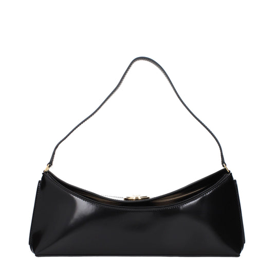 Shoulder Bag by Jacquemus for women in leather black features a effortless sophistication silhouette, secured by a with ample and versatile shoulder-strap for a effortless sophistication finish.
