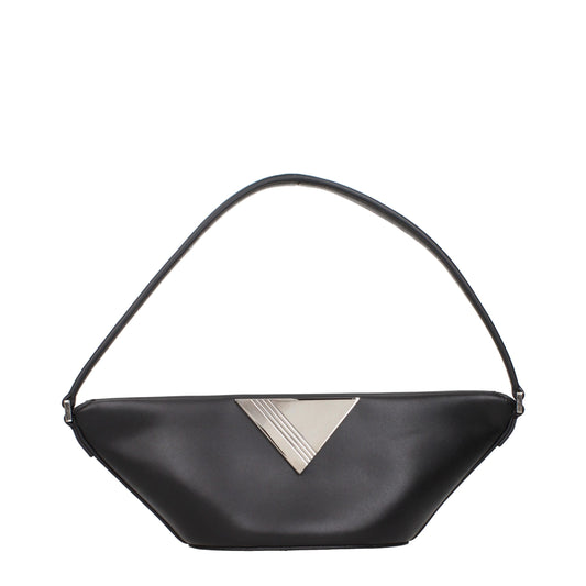 Handbag by The Attico for women in leather black features a contemporary silhouette, showcasing a secure , ample , and contemporary for a sophisticated look.