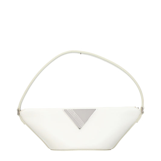 Handbag by The Attico for women in leather white features an refined silhouette, showcasing a secure , ample , and versatile for a sophisticated refined aesthetic.