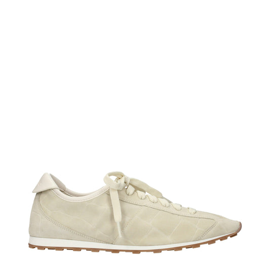 Sneakers by Jacquemus for women in suede leather beige presents a sumptuous silhouette, artfully capturing the essence of the Women's Fashion Suede Leather Sneakers with its sumptuous fashion style design.