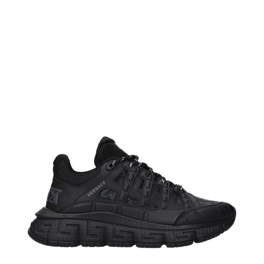 Versace Black Fabric Athletic Sneakers