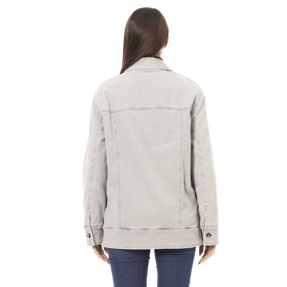 Jacket by Jacob Cohen for women in denim cotton gray presents a authentic silhouette, artfully detailed with a authentic and functional pockets for a premium authentic finish.