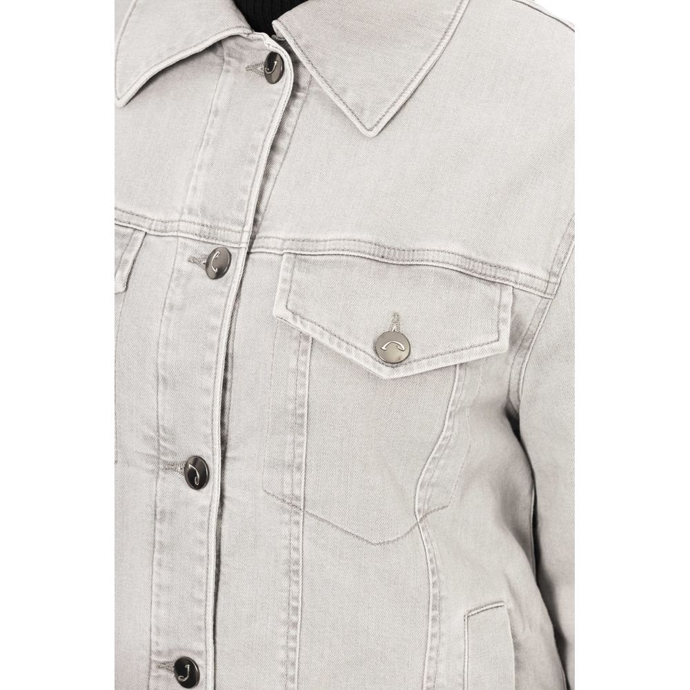 Jacket by Jacob Cohen for women in denim cotton gray showcases a contemporary silhouette, detailed with a contemporary and premium pockets for a sophisticated finish.