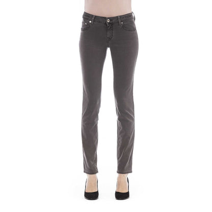 Jeans by Jacob Cohen for women in cotton & modal gray presents a tailored silhouette, showcasing a tailored and long cut with a refined for a truly tailored aesthetic.