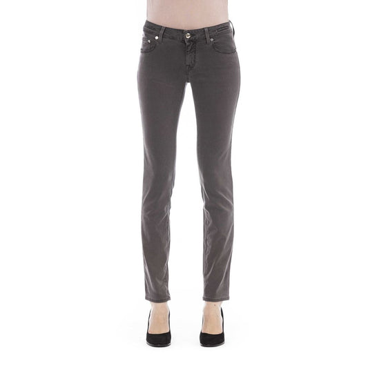 Jeans by Jacob Cohen for women in cotton & modal gray presents a tailored silhouette, showcasing a tailored and long cut with a refined for a truly tailored aesthetic.