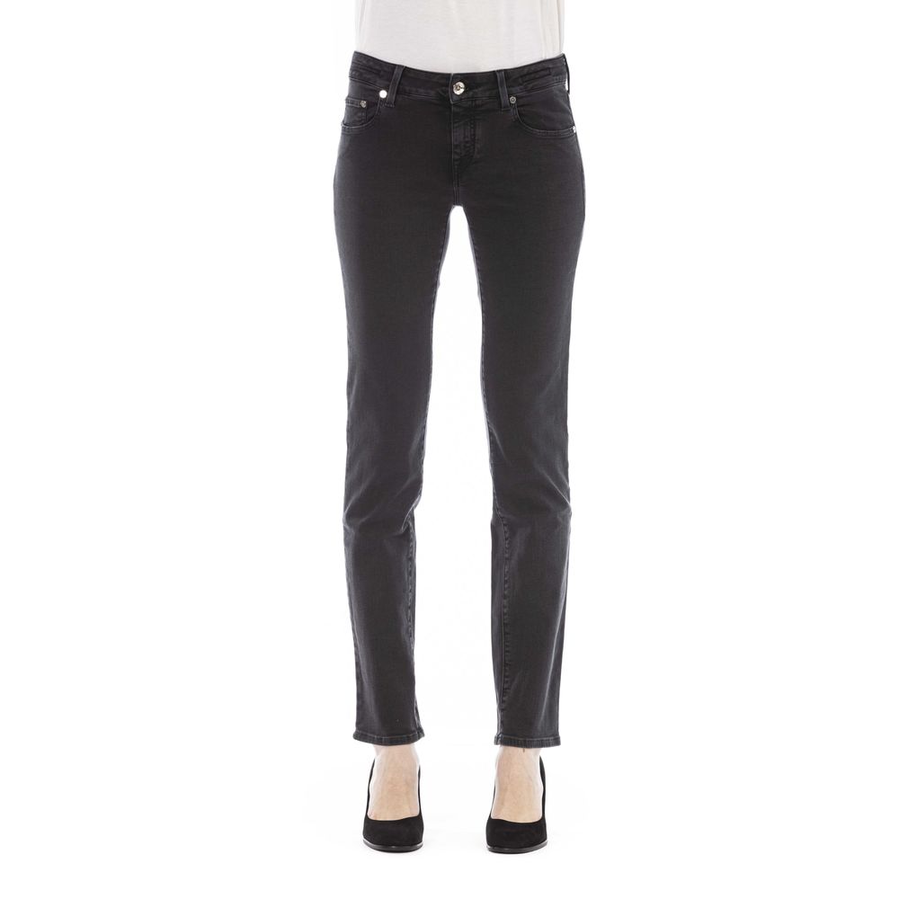 Jeans by Jacob Cohen for women in denim black & signature features an refined tailoring silhouette, showcasing a premium with a high rise and long cut for a refined tailoring look.