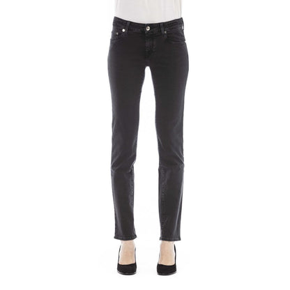 Jeans by Jacob Cohen for women in denim black & signature features an refined tailoring silhouette, showcasing a premium with a high rise and long cut for a refined tailoring look.