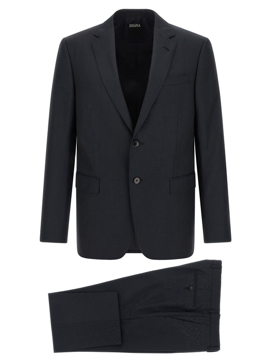 Pant Suit by ZEGNA for men in wool dark-blue showcases an bespeak silhouette, artfully detailed with a sophisticated and an bespeak straight for a refined finish.