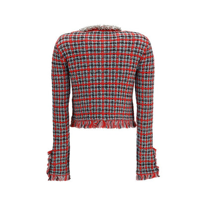 Self-Portrait Red Cotton Full-Length Jacket