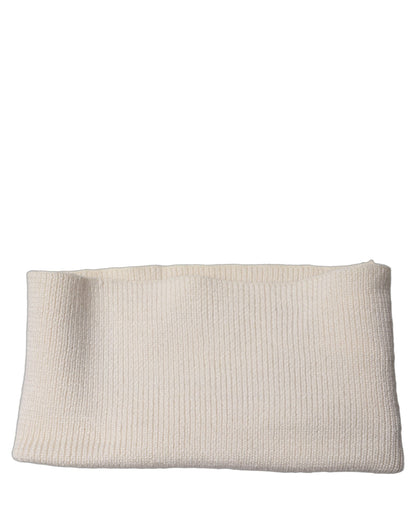 Dolce & Gabbana Men White Polyester Knitted Neck Warmer Scarf