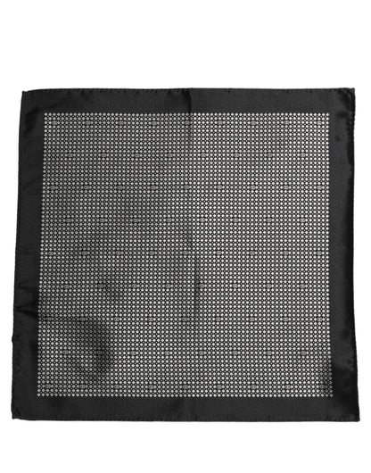 Dolce & Gabbana Black White Patterned Pocket Square Scarf