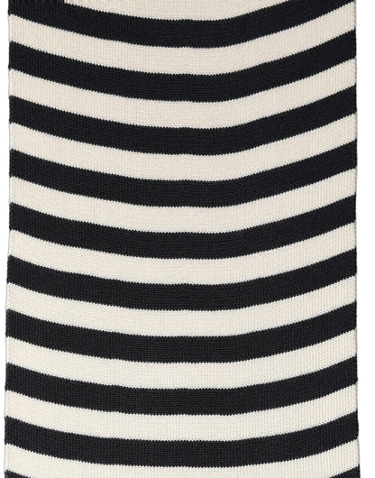 Dolce & Gabbana Black White Stripes Silk Knitted Shawl Scarf