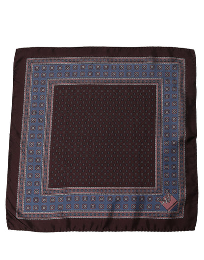 Dolce & Gabbana Maroon Geometric Handkerchief Pocket Scarf