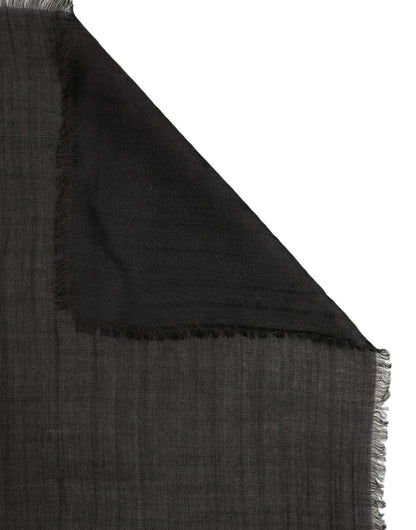 Dolce & Gabbana Black Silk Wool Fringed Men Lace Stole Scarf