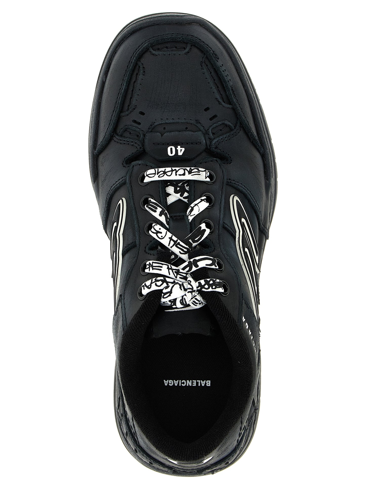Balenciaga Black Calfskin Athletic Sneakers