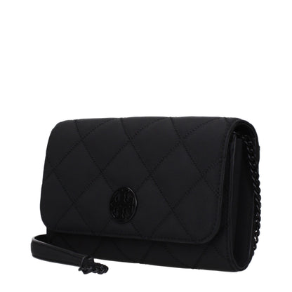 Clutch Handbag by Tory Burch for women in leather black showcases a sculptural silhouette, featuring a secure , ample , and versatile for a sculptural finish.