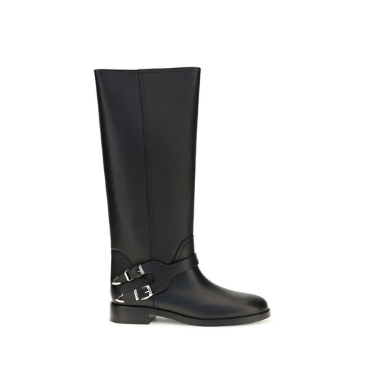 Boots by PINKO for women in bos taurus calf leather black & silver features an dynamic silhouette, showcasing the dynamic Women's Bos Taurus Calf Leather Boots design with its distinctive block-heel and elegant .