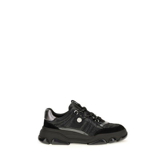 Sneakers by PINKO for women in bos taurus calf & goatskin suede leather black & signature features an fashionable silhouette, showcasing the premium Athena Women's Low Top Chunky Bos Taurus Calf & Goatskin Suede Leather Sneakers in a fashionable low-top chunky style that offers a fashionable finish for refined style.