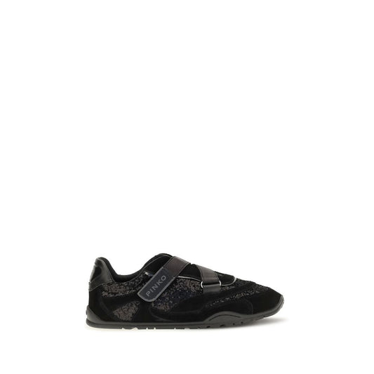 Athletic Sneakers by PINKO for women in suede leather rubber & sequins black features an timeless silhouette from the Women's Athletic Suede Leather Rubber & Sequins Sneakers collection, showcasing a timeless athletic style for a timeless look.