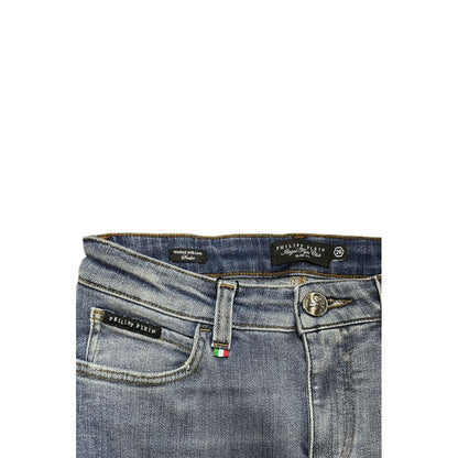 Philipp Plein Blue Cotton Women Jean