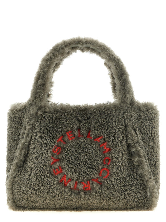 Tote Clutch Bag by Stella McCartney for women in polyester gray, red & silver features an utilitarian-chic silhouette, showcasing the Polyester Tote Clutch Bag design with a secure magnetic, ample , and versatile handle.