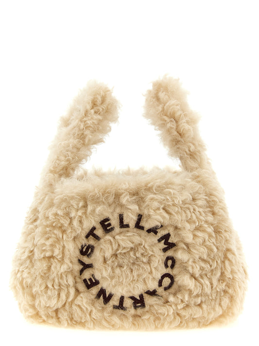 Shoulder Bag by Stella McCartney for women in polyester suede leather beige & gold features a effortless chic silhouette with a secure , ample , and versatile shoulder-strap, handle & adjustable-strap for a effortless chic finish.