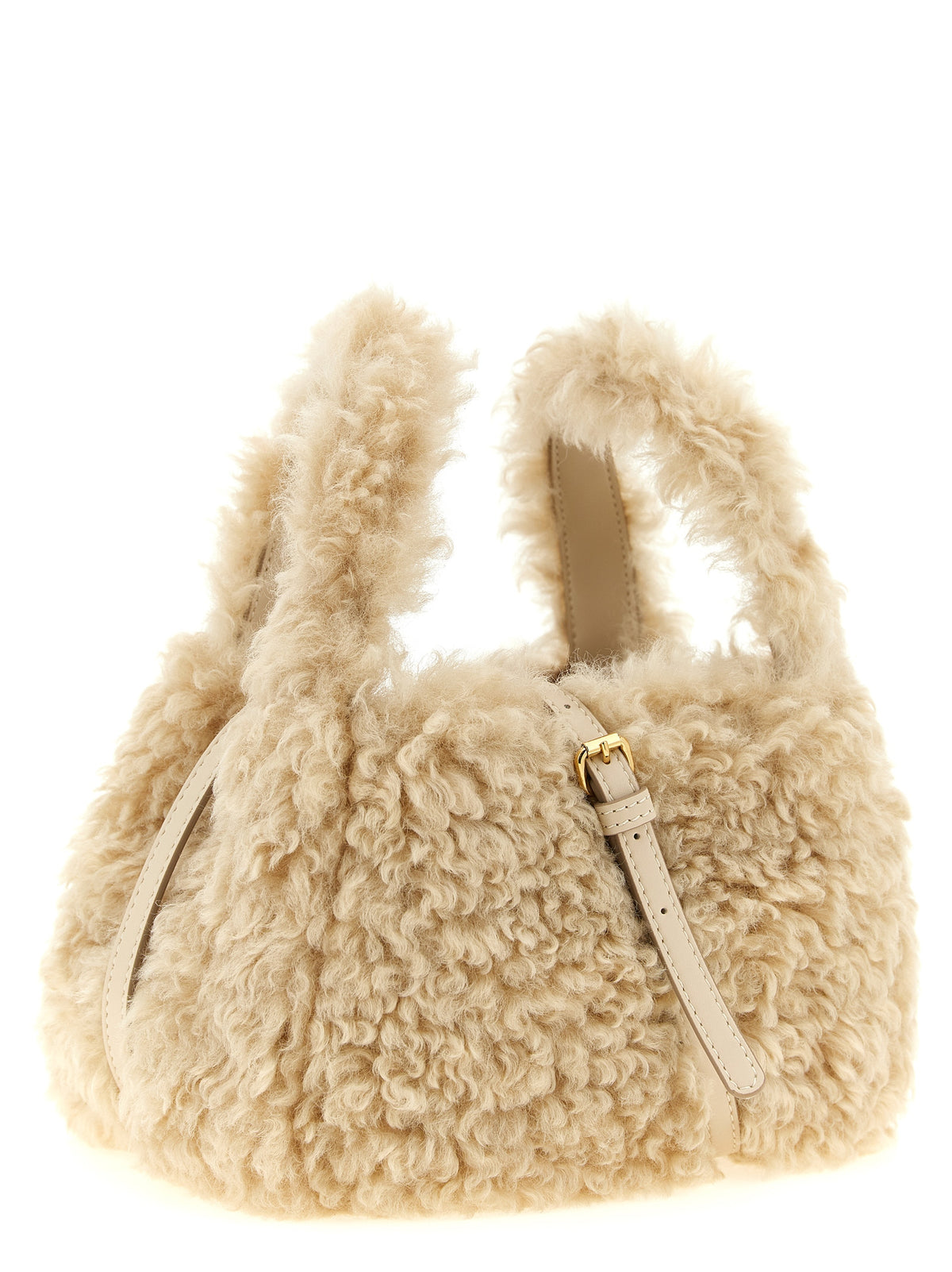 Shoulder Bag by Stella McCartney for women in polyester suede leather beige & gold features an effortlessly chic silhouette with a secure , ample , and versatile shoulder-strap, handle & adjustable-strap for effortlessly chic everyday luxury.