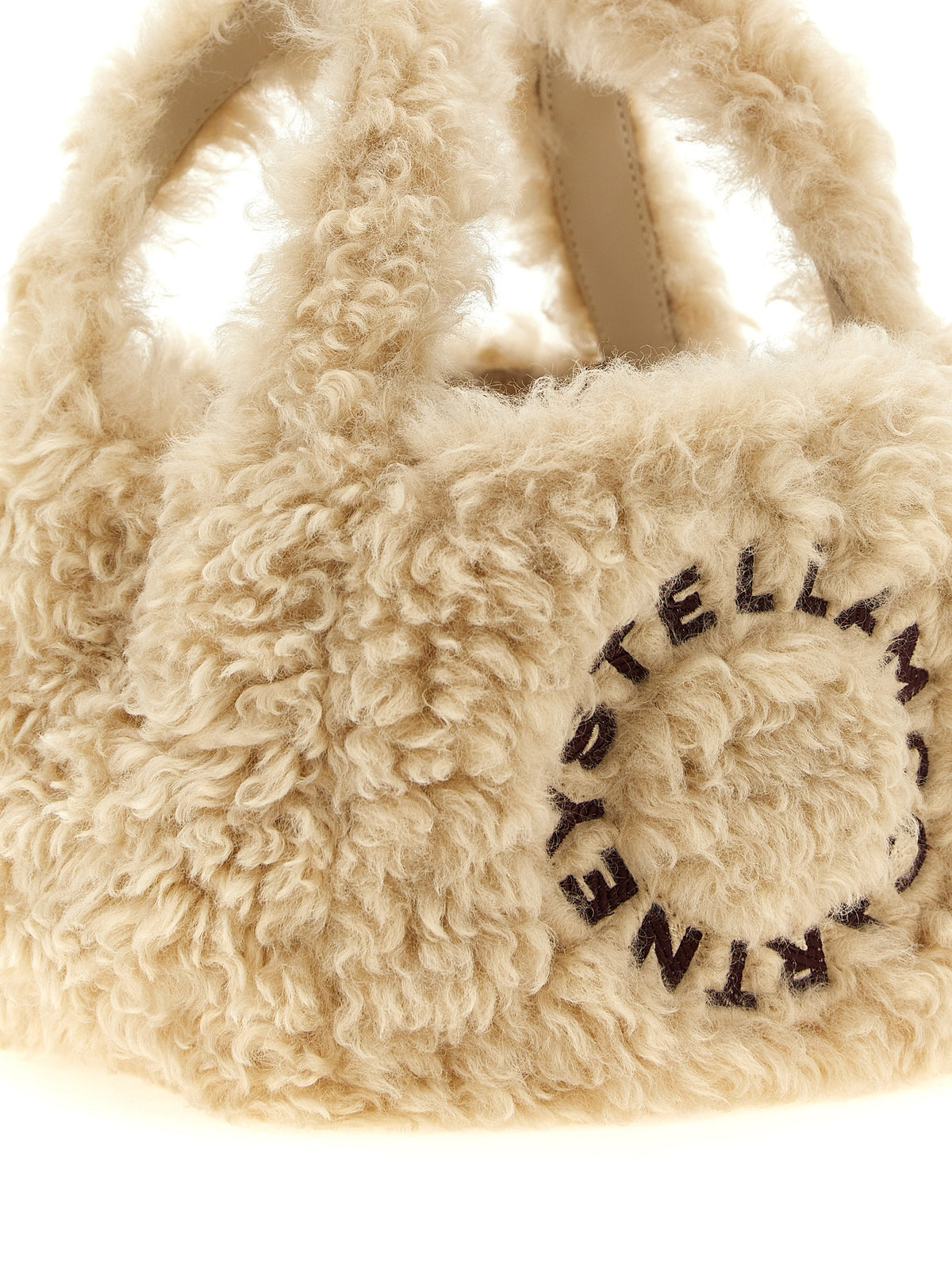 Shoulder Bag by Stella McCartney for women in polyester suede leather beige & gold features a distinguished silhouette, showcasing a secure and distinguished with versatile shoulder-strap, handle & adjustable-strap for a distinguished finish.