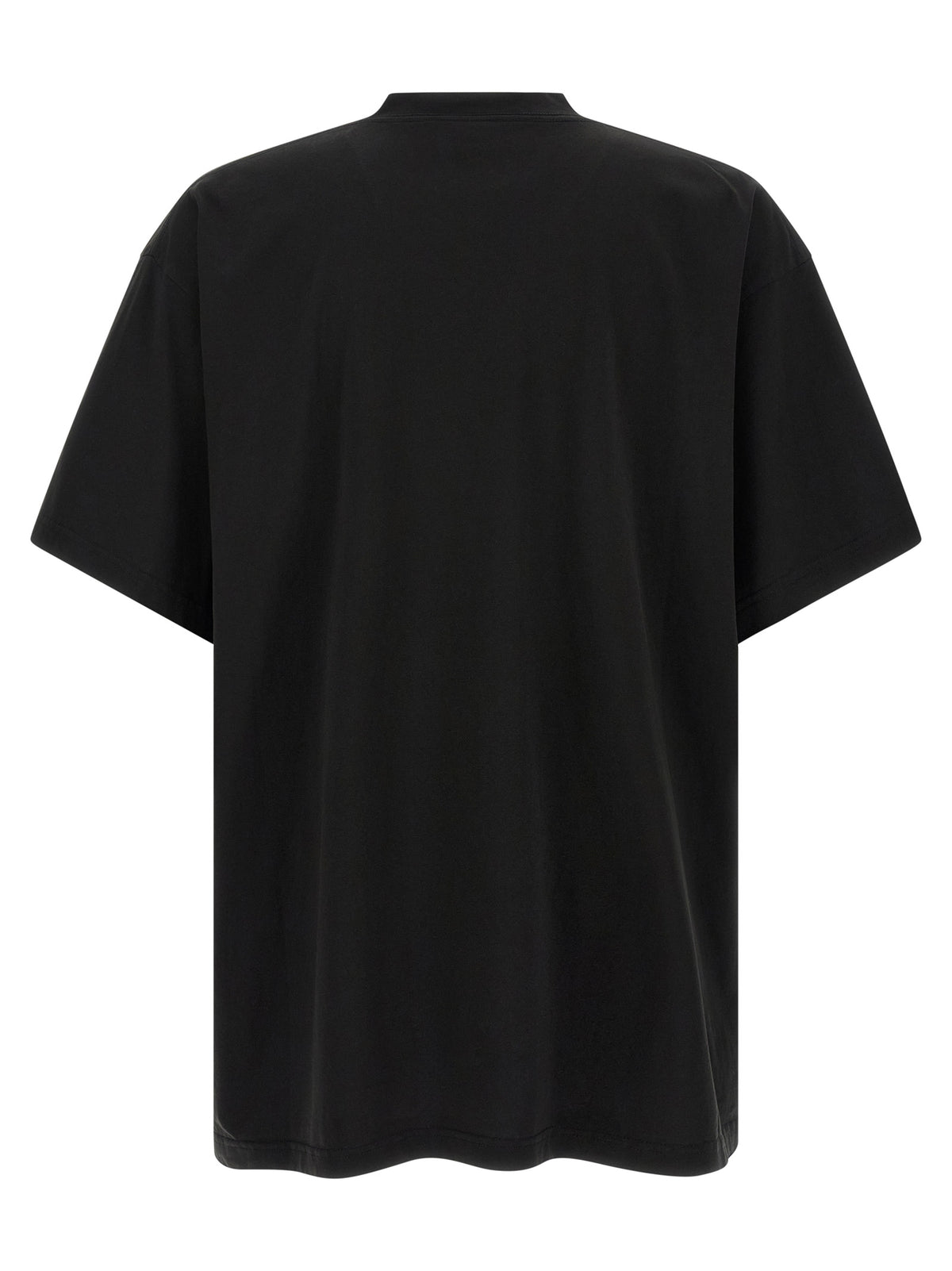 T-Shirt by Balenciaga for men in cotton black & red showcases a chic silhouette, artfully detailed with a chic crew neckline and for a chic finish.