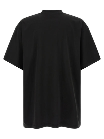 T-Shirt by Balenciaga for men in cotton black & red showcases a chic silhouette, artfully detailed with a chic crew neckline and for a chic finish.