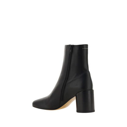 MM6 Black Lamb Ovis Aries Ankle Boots