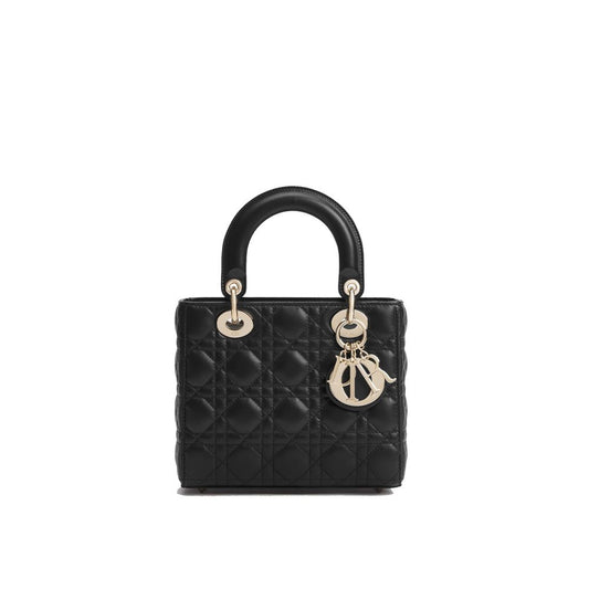 Quilted Shoulder Bag by Dior for women in lamb leather black & gold features an effortlessly chic silhouette with a secure zipper, ample , and versatile shoulder-strap, handle & adjustable-strap for effortlessly chic everyday luxury.