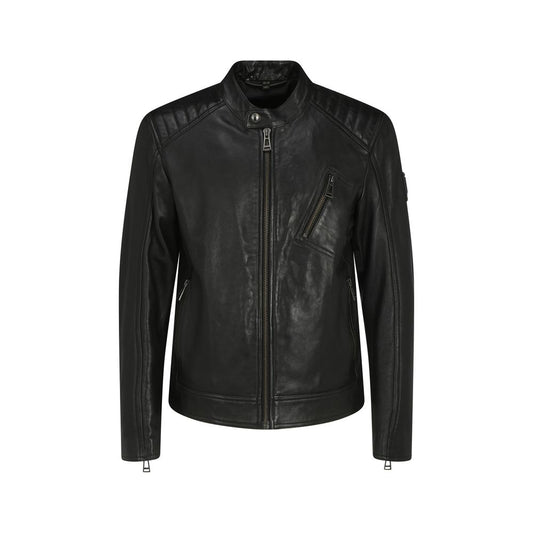 Belstaff Racer Men's Lambskin Leather Jacket - Black