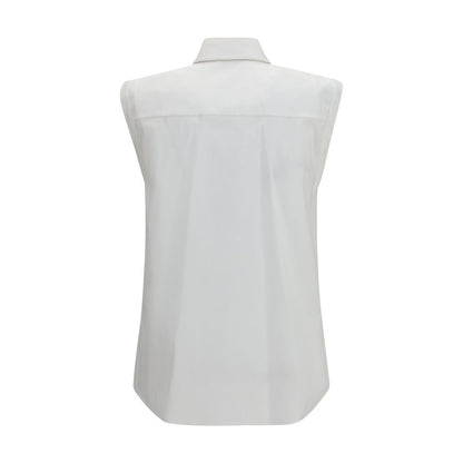 Shirt by Brunello Cucinelli for women in stretch polyamide cotton white & signature showcases a sleek silhouette, elegantly detailed with a sleek and for a sleek finish.