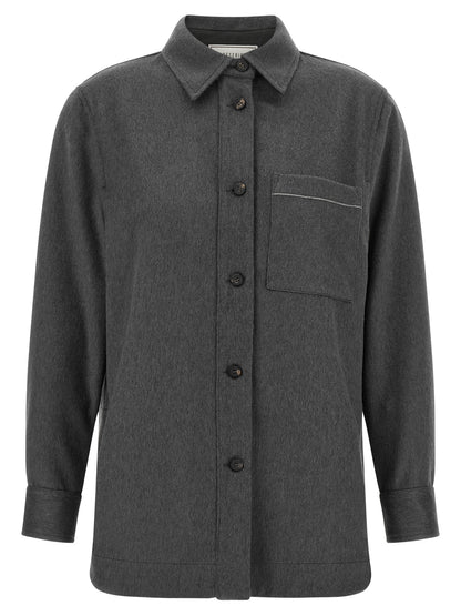 Peserico Gray Virgin Wool Blouse