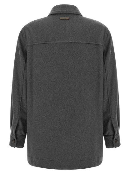 Peserico Gray Virgin Wool Blouse