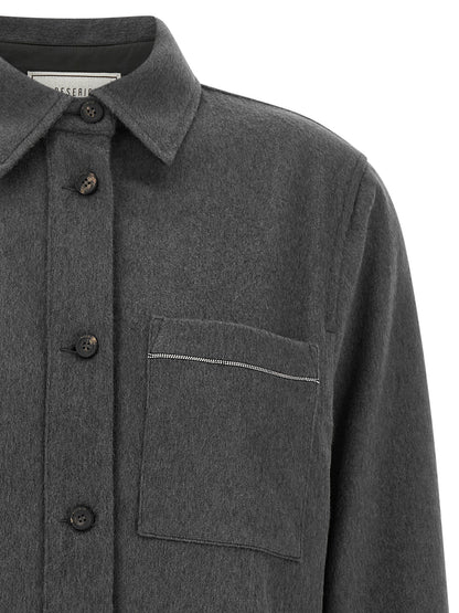 Peserico Gray Virgin Wool Blouse