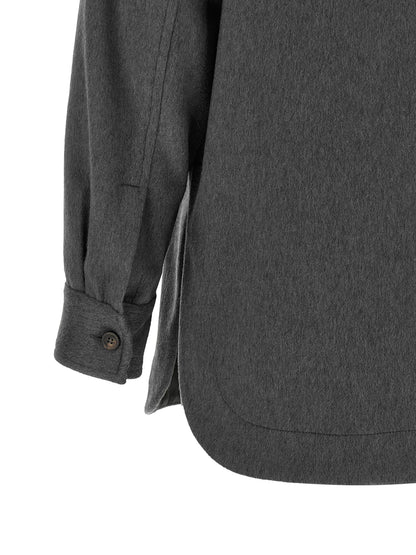 Peserico Gray Virgin Wool Blouse