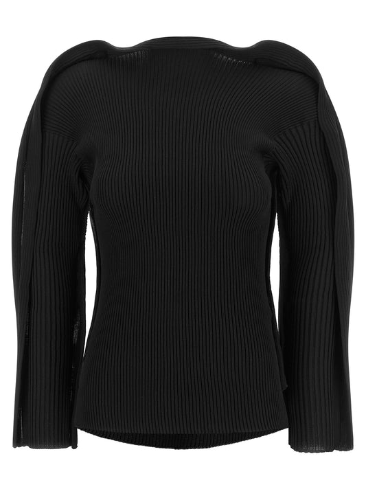 Cardigan by Issey Miyake for women in polyester black features an crisp silhouette, showcasing a sophisticated and detail for a truly crisp finish.