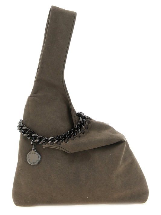 Handbag by Stella McCartney for women in polyamide suede leather gray features a exquisite silhouette, showcasing a secure and exquisite with versatile handle for a exquisite finish.