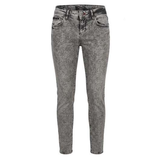 Jeans by Philipp Plein for women in stretch denim cotton polyester gray presents a tailored silhouette, showcasing a tailored slim and long cut with a refined for a truly tailored aesthetic.