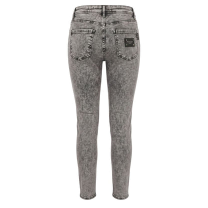 Philipp Plein Grey Cotton Women Jeans