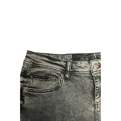 Philipp Plein Grey Cotton Women Jeans