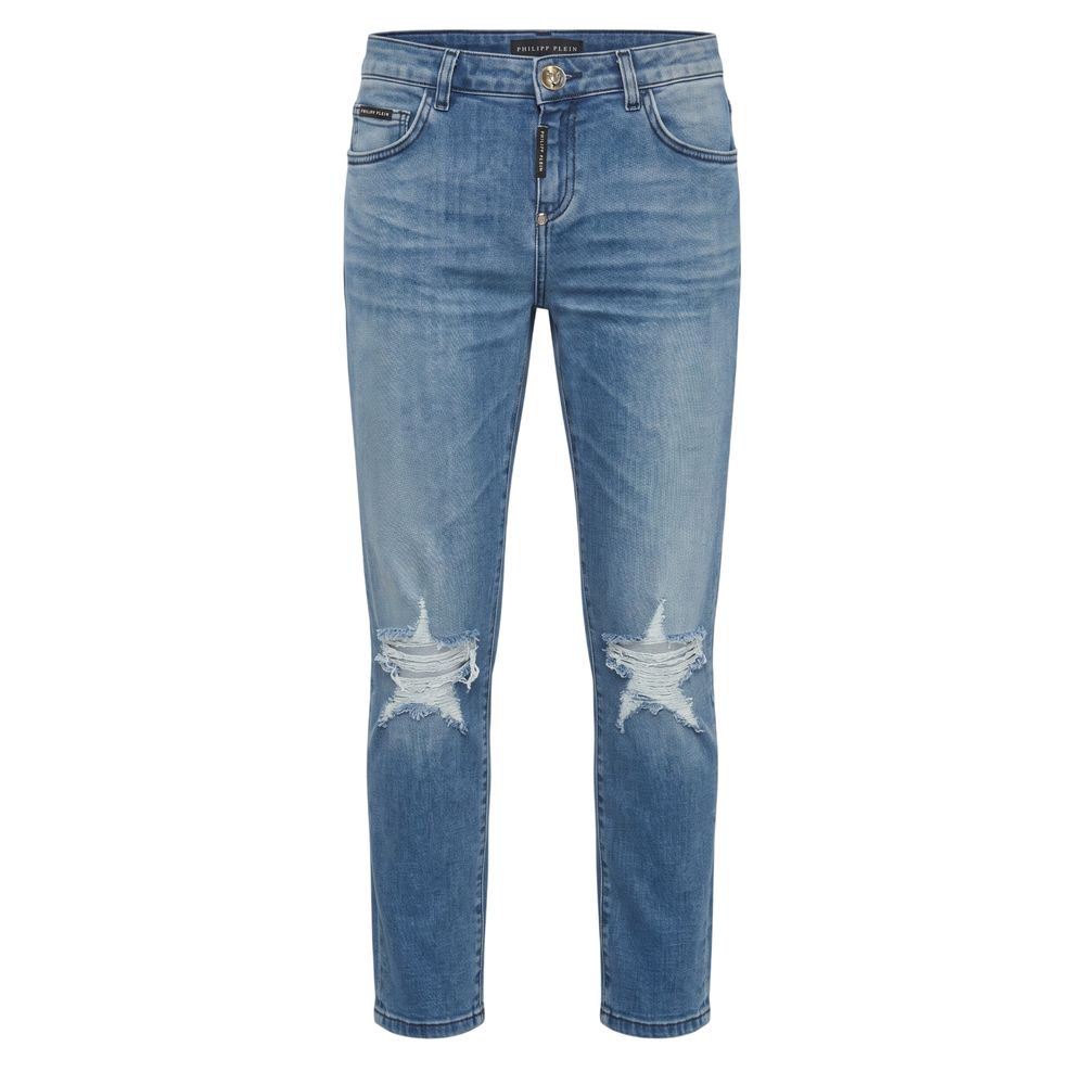 Philipp Plein Blue Cotton Women Jean
