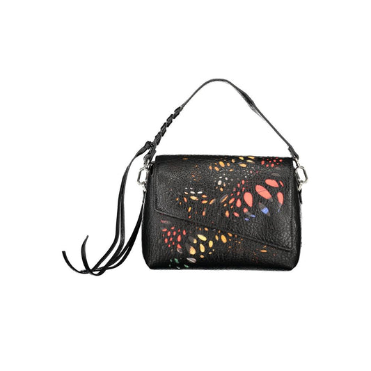 Mini Handbag by Desigual for women in polyurethane black & print features a signature silhouette, showcasing a secure zipper & magnetic and signature internal-pockets & cardholder with versatile adjustable-strap & handle for a sophisticated look.