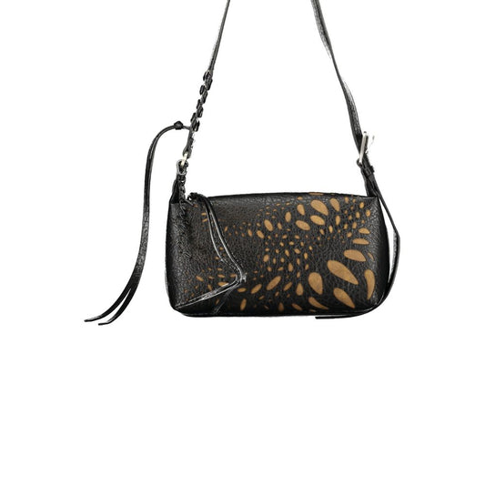 Mini Handbag by Desigual for women in polyurethane black features a contemporary silhouette, showcasing a secure zipper, ample internal-pockets & cardholder, and contemporary adjustable-strap & handle for a sophisticated look.